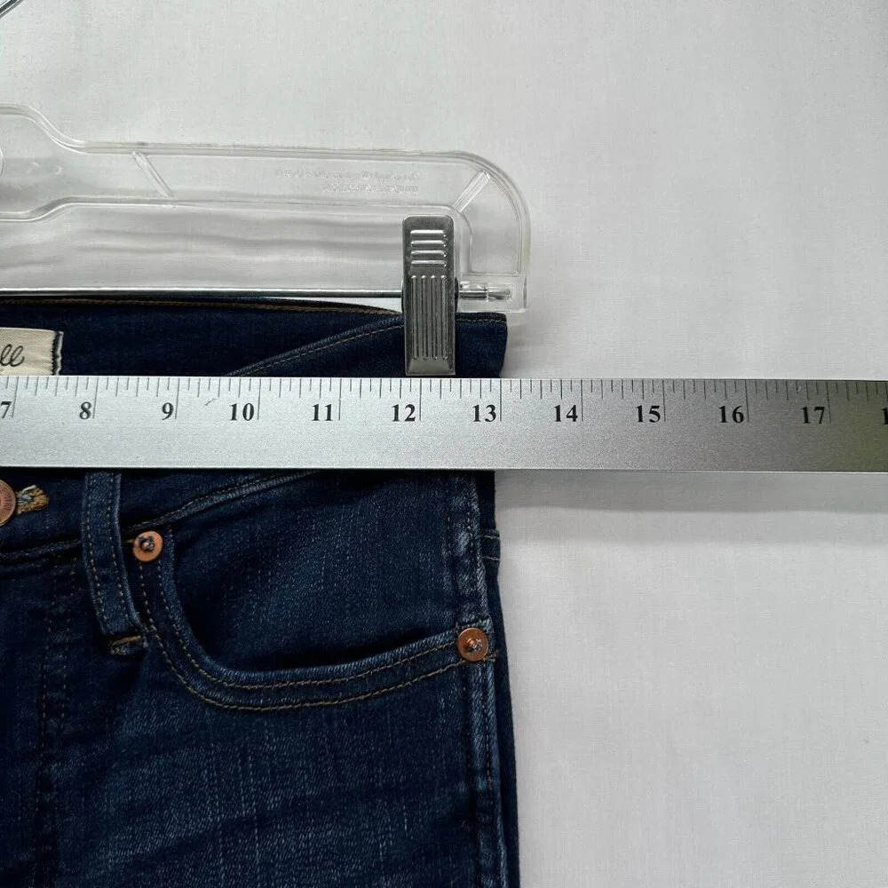 Madewell Jeans Womens Sz 24 10" High Rise Skinny Dark Washed Stretch Denim Blue - Picture 10 of 12